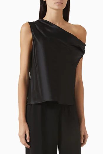 Bias-cut Off-shoulder Top in Silk