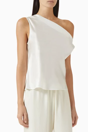 Bias-cut Off-shoulder Top in Silk