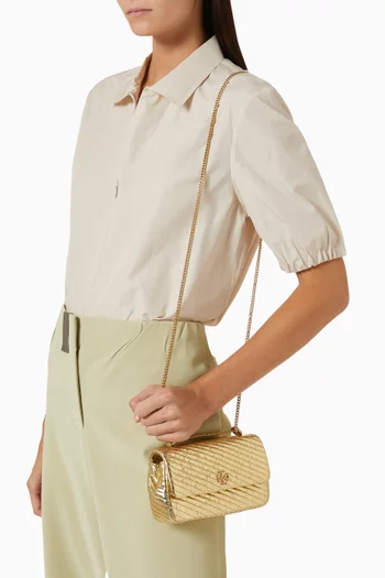 Mini Kira Moto Bag in Metallic Leather
