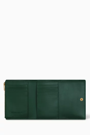 Cassette Tri-fold Wallet in Intreccio Nappa
