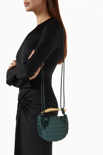 Baby Sardine Crossbody Bag in Intrecciato Leather