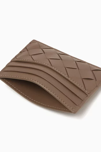 Credit Card Case in Intrecciato Leather