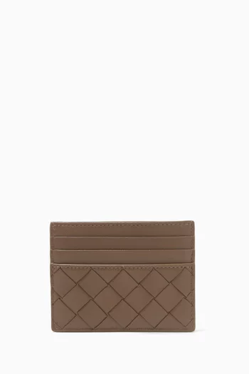 Credit Card Case in Intrecciato Leather