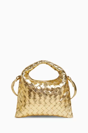 حقيبة هوب ميني جلد لامع مجدول