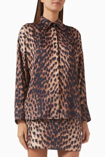Silvie Leopard-print Shirt in Satin