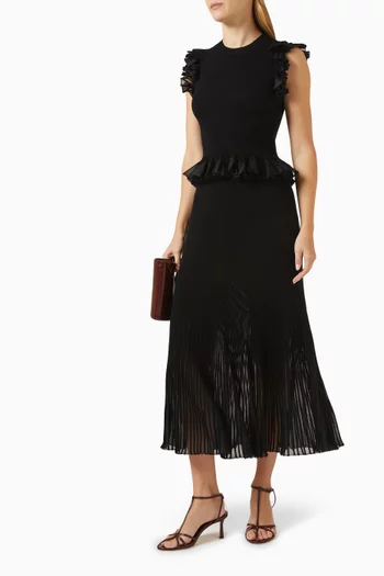 Leila Knit Ruffle Top in Viscose Blend