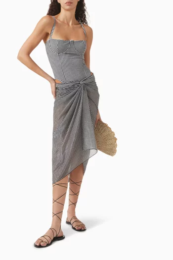 Gingham Capri Sarong in Rayon Blend