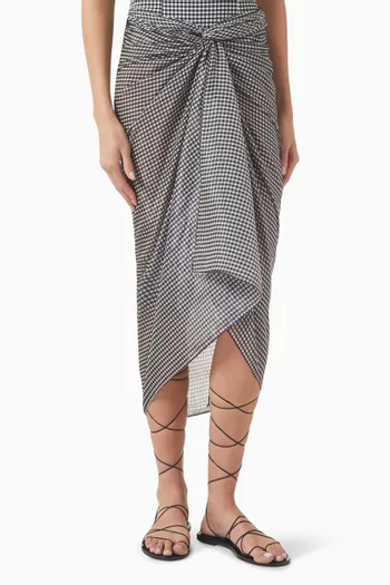 Gingham Capri Sarong in Rayon Blend