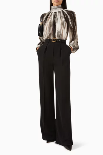 Belted Pants in Crêpe