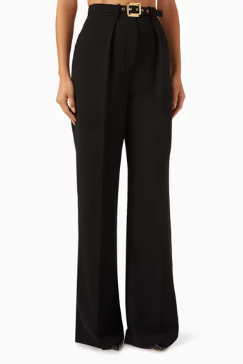 Belted Pants in Crêpe