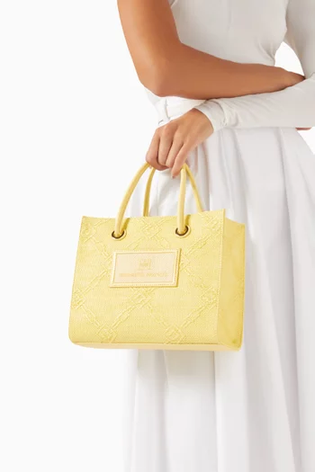 Small Tote Bag in Jacquard Raffia