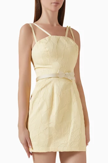 Floral Belted Dress in Jacquard