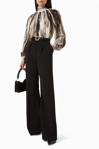 Tulle-print Blouse in Viscose
