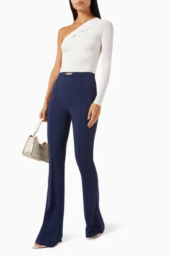 Bell Bottom Pants in Double-layer Crêpe