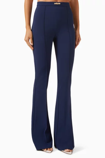 Bell Bottom Pants in Double-layer Crêpe
