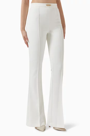 Bell Bottom Pants in Double-layer Crêpe
