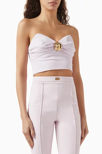 Bow Crop Top in Crepe