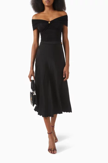 Jewel Detail Crop Top in Stretch Organza