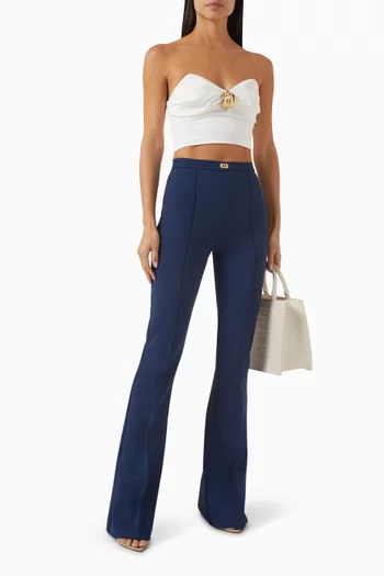 Logo-plaqué Flared Pants in Crepe