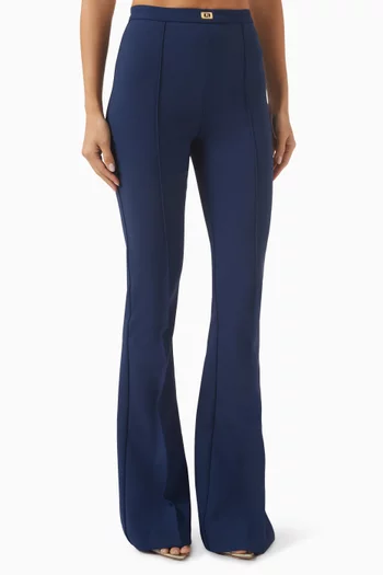 Logo-plaqué Flared Pants in Crepe