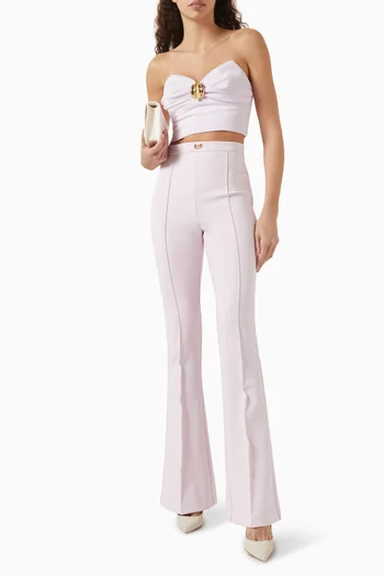 Logo-plaqué Flared Pants in Crepe