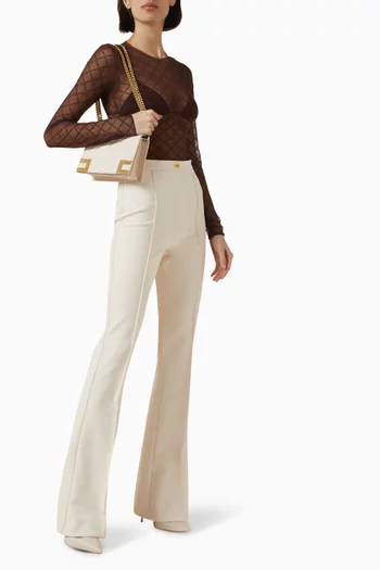 Logo plaque Bell-bottom Pants in Crepe