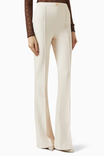 Logo plaque Bell-bottom Pants in Crepe