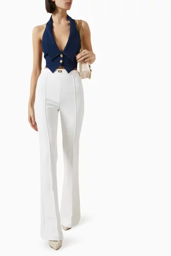 Logo plaque Bell-bottom Pants in Crepe