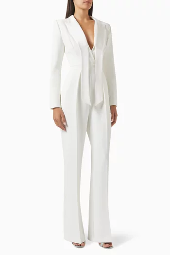 Tuxedo Jumpsuit in Crepe
