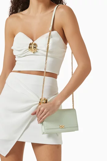 Logo-plaque Shoulder Bag in Faux Leather