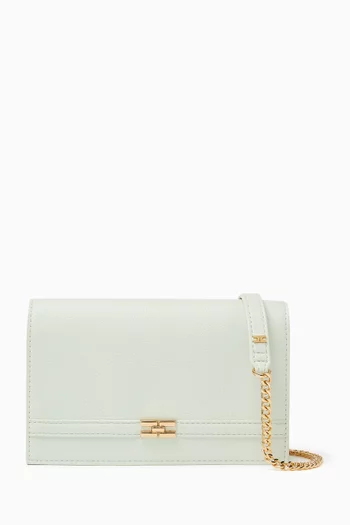 Logo-plaque Shoulder Bag in Faux Leather