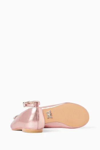 Angelina Ballet Flats in Metallic Leather