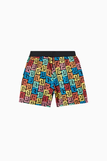 Allover Logo-print Shorts in Cotton-jersey