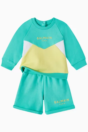 Logo Graphic Colour-block Sweatshirt in Cotton
