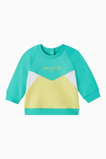 Logo Graphic Colour-block Sweatshirt in Cotton