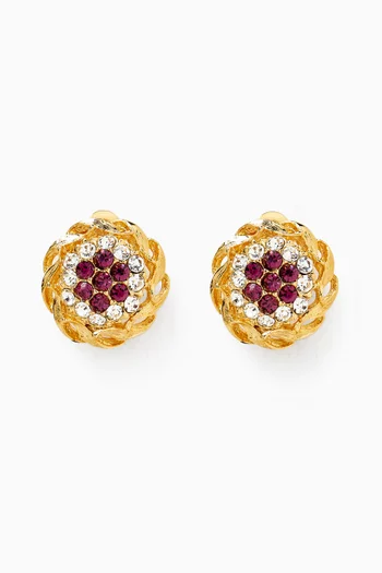1980s Rediscovered Vintage Amethyst Earrings in Gold-plated Metal