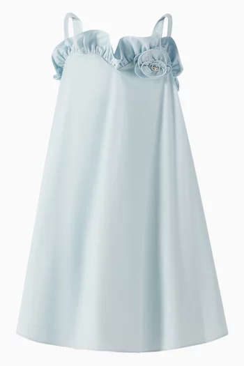 Ruffle Dress in Cotton Poplin