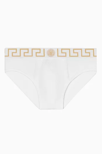 Greca Border Briefs in Organic Cotton