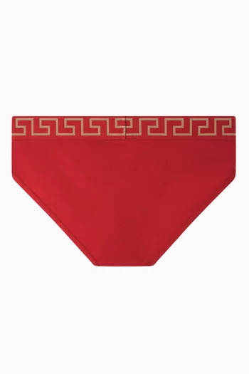 Greca Border Briefs in Organic Cotton