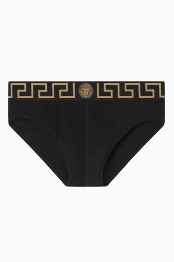 Greca Border Briefs in Organic Cotton