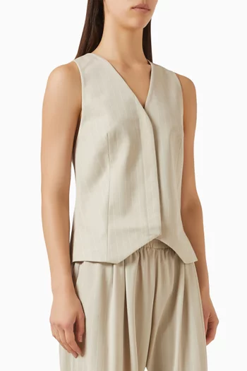 Pinstripe Vest in Wool