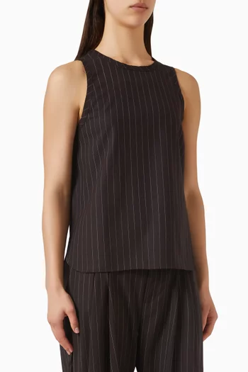 Pinstripe Tank in Wool