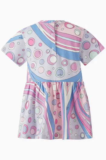 Abstract-print Dress in Cotton