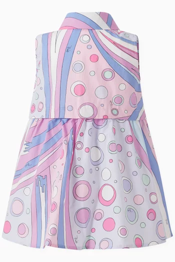 Abstract-print Dress in Cotton