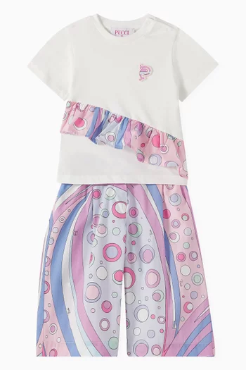 Ruffle T-shirt in Cotton