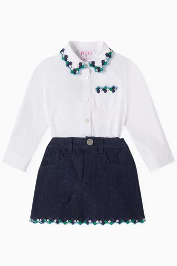 Shirt-style Romper in Cotton