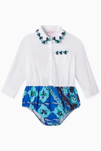 Shirt-style Romper in Cotton