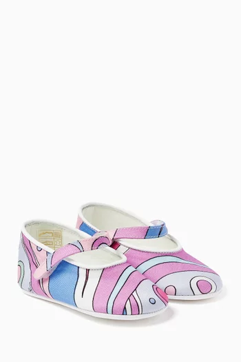 Abstract Print Ballet Flats