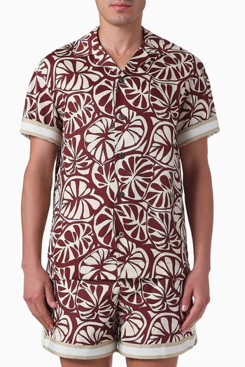 Correl Palm-print Shirt in Tencell