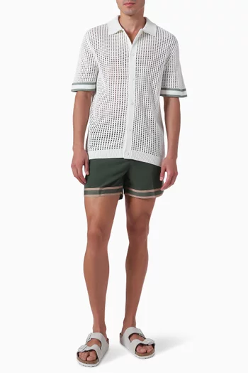 Elias Polo Shirt in Crochet Knit